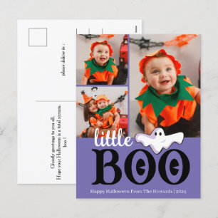 Kleiner Boo! Spookes Niedliches Halloween-Foto Feiertagspostkarte