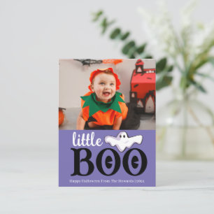 Kleiner Boo! Spookes Niedliches Halloween-Foto Feiertagspostkarte