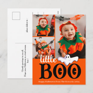 Kleiner Boo! Spookes Niedliches Halloween-Foto Feiertagspostkarte