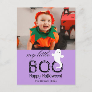 Kleiner Boo! Spookes Niedliches Halloween-Foto Feiertagspostkarte