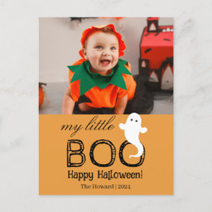 Kleiner Boo! Spookes Niedliches Halloween-Foto Feiertagspostkarte