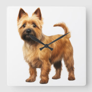 KLEINER BROWICH NORWICH TERRIER HUND QUADRATISCHE WANDUHR