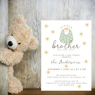 Kleiner Bruder auf dem Weg Boho Sun Babydusche Einladung
