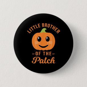 Kleiner Bruder des Patchkürbiskatzens Halloween Button