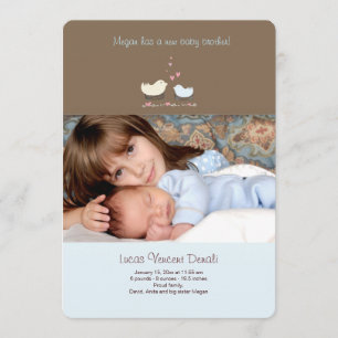 Kleiner Bruder-Foto-Geburts-Mitteilung Ankündigung