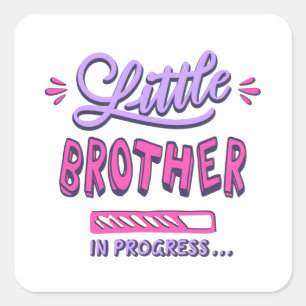 Kleiner Bruder im Gange Quadratischer Aufkleber
