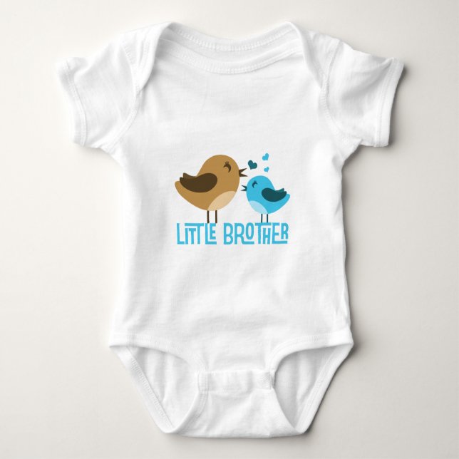 Kleiner Bruder mit Birdies Baby Strampler (Vorderseite)