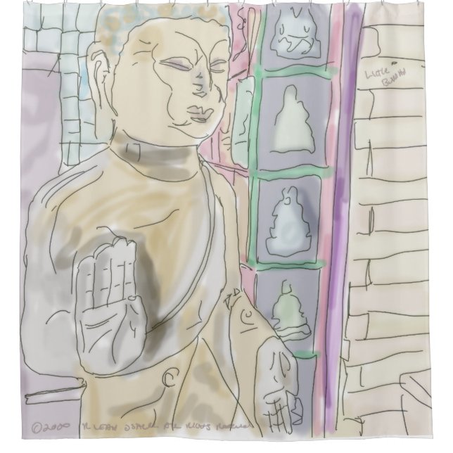 Kleiner Buddha-Duschvorhang von R. Leah OShell Duschvorhang (Vorderseite)