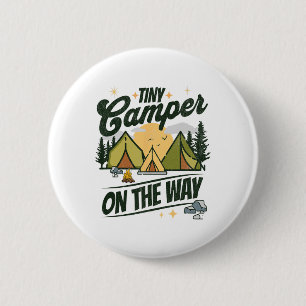Kleiner Camper auf dem Weg Campingliebhaber Schwan Button