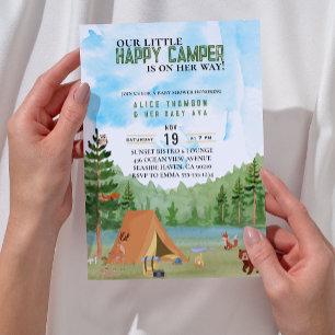 kleiner Camper Camping-Abenteuer Wald Baby Shower Einladung