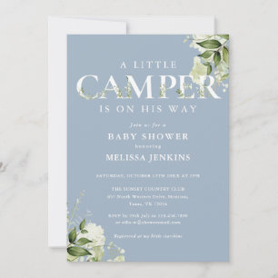Kleiner Camper Dusty Blue Grünzeug Baby Shower Einladung