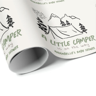 Kleiner Camper Handgezeichnetes Zelt Junge Baby Sh Geschenkpapier