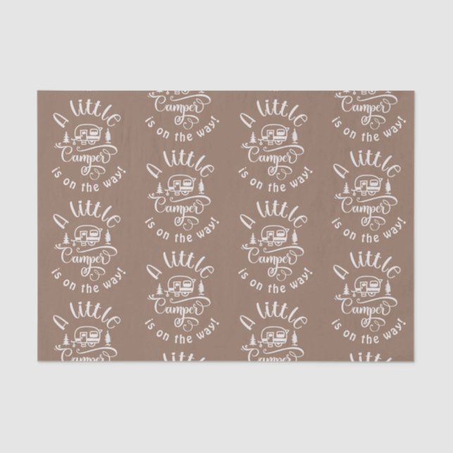 Kleiner Camper ist auf dem Weg Babydusche Seidenpapier (Vorderseite)