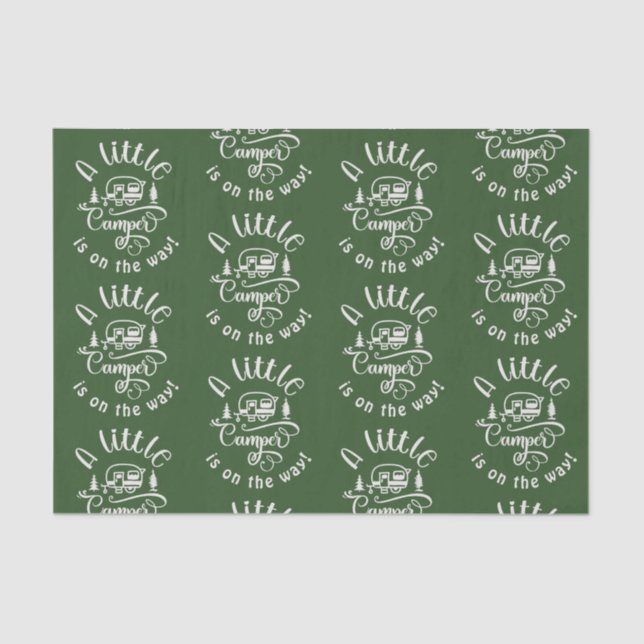 Kleiner Camper ist auf dem Weg Babydusche Seidenpapier (Vorderseite)