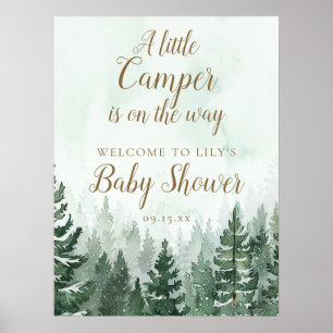 Kleiner Camper Pine Forest Baby Dusche Begrüßungsz Poster