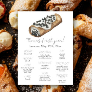 Kleiner Cannoli erster Geburtstag Meilenstein Gebu Poster