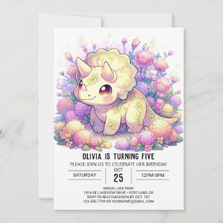 Kleiner Cartoon Dinosaur Digital Geburtstag Einladung