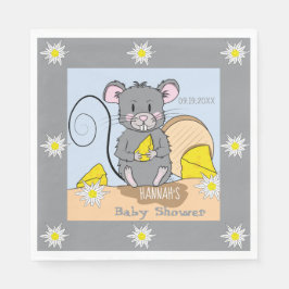 Kleiner Cartoon Maus Edelweiss Babydusche Napkins Serviette