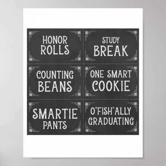 Kleiner Chalkboard Abschluss Candy Bar Signs Poster (Vorne)