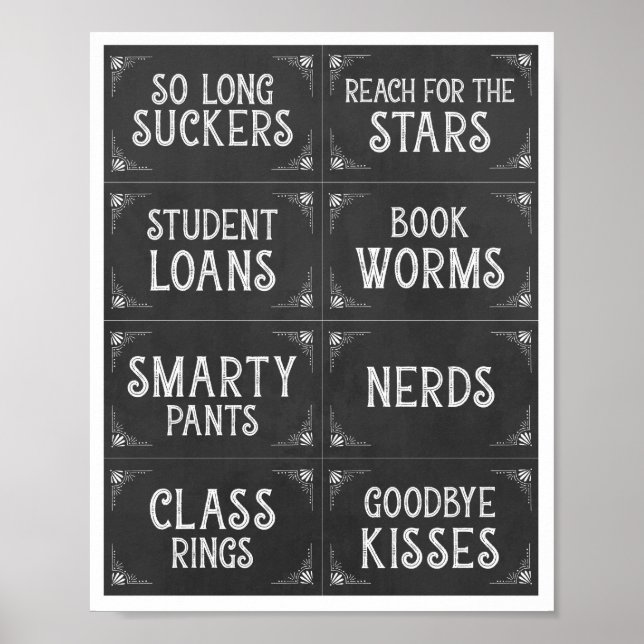 Kleiner Chalkboard Abschluss Candy Bar Signs Poster (Vorne)