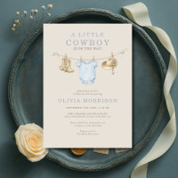 Kleiner Cowboy auf dem Weg Wäscheleine Baby Shower