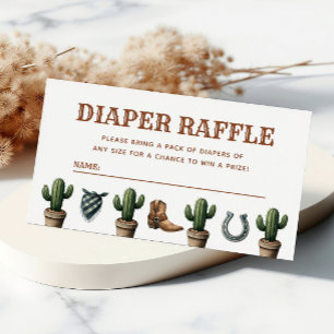 Kleiner Cowboy-Babydusche-Windeln-Raffle Begleitkarte