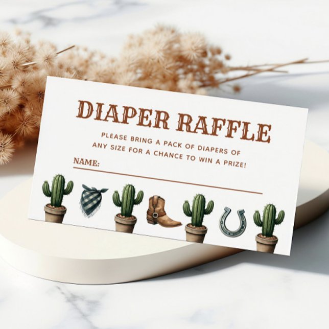 Kleiner Cowboy-Babydusche-Windeln-Raffle Begleitkarte (Von Creator hochgeladen)