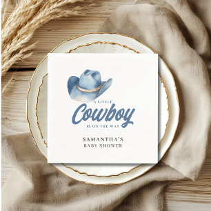 Kleiner Cowboy Blue Western Boy Baby Shower  Serviette