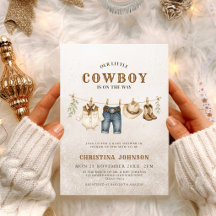 Kleiner Cowboy Brauner Kuhdruck Babyparty