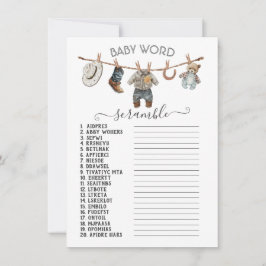 Kleiner Cowboy Clothesline Baby Word Scramble Einladung