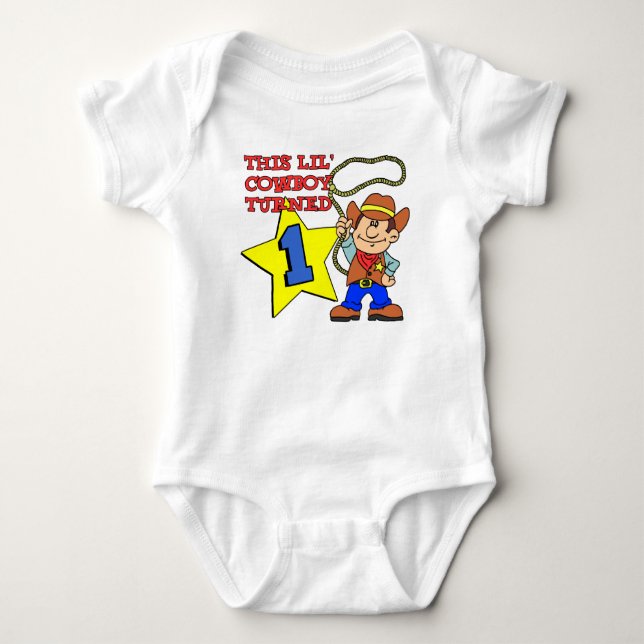 Kleiner Cowboy drehte einen Baby Strampler (Vorderseite)
