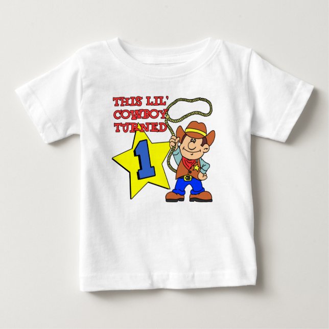 Kleiner Cowboy drehte einen Baby T-shirt (Vorderseite)