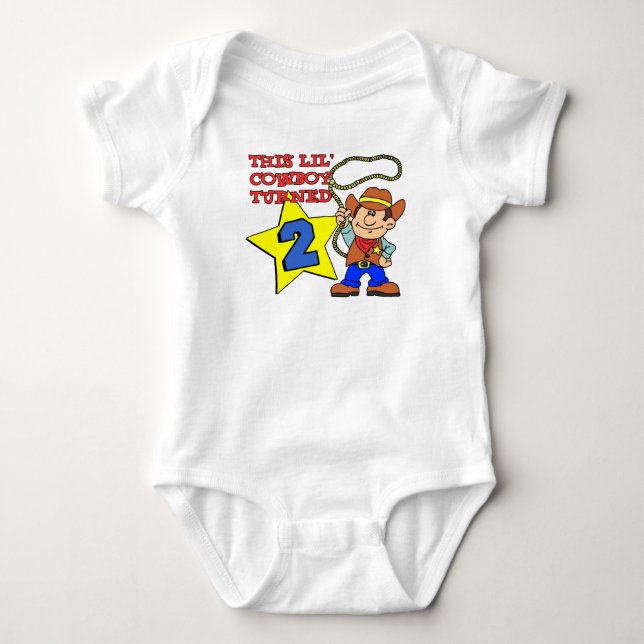 Kleiner Cowboy drehte zwei Baby Strampler (Vorderseite)