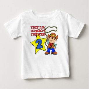Kleiner Cowboy drehte zwei Baby T-shirt