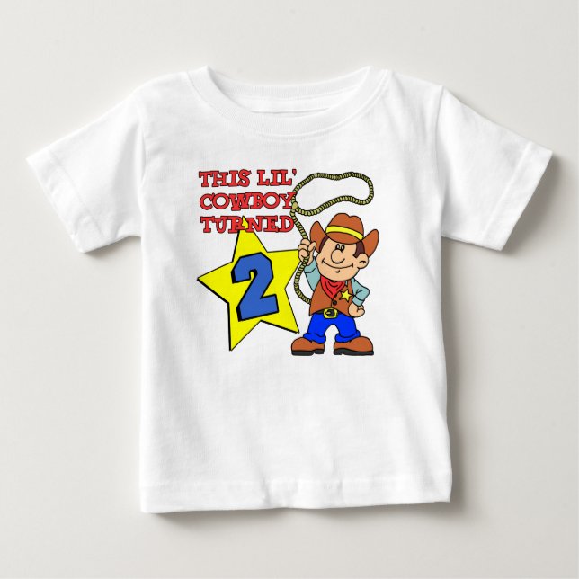 Kleiner Cowboy drehte zwei Baby T-shirt (Vorderseite)