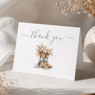 Kleiner Cowboy Eleganter Junge Baby Shower Dankeskarte