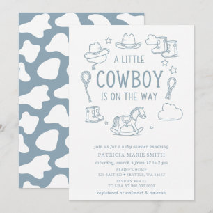 Kleiner Cowboy ist auf dem Weg Jungen-Baby-Party Einladung