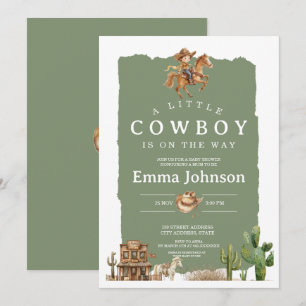 Kleiner Cowboy ist auf dem Weg Western-Baby-Part Einladung