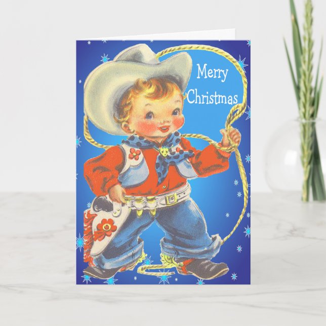 Kleiner Cowboy mit Hoffnung Frohe Weihnachten (Vorderseite)