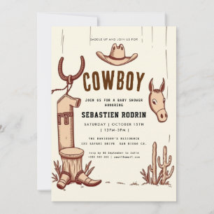 Kleiner Cowboy Moderne Babydusche Einladung