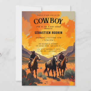 Kleiner Cowboy Moderne Babydusche Einladung
