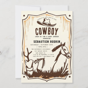 Kleiner Cowboy Moderne Babydusche Einladung