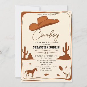 Kleiner Cowboy Moderne Babydusche Einladung