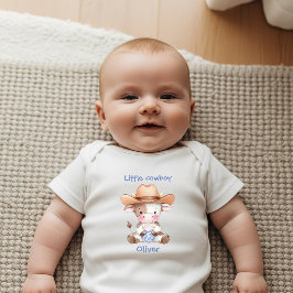 Kleiner Cowboy personalisiertes Neugeborenes Baby Strampler