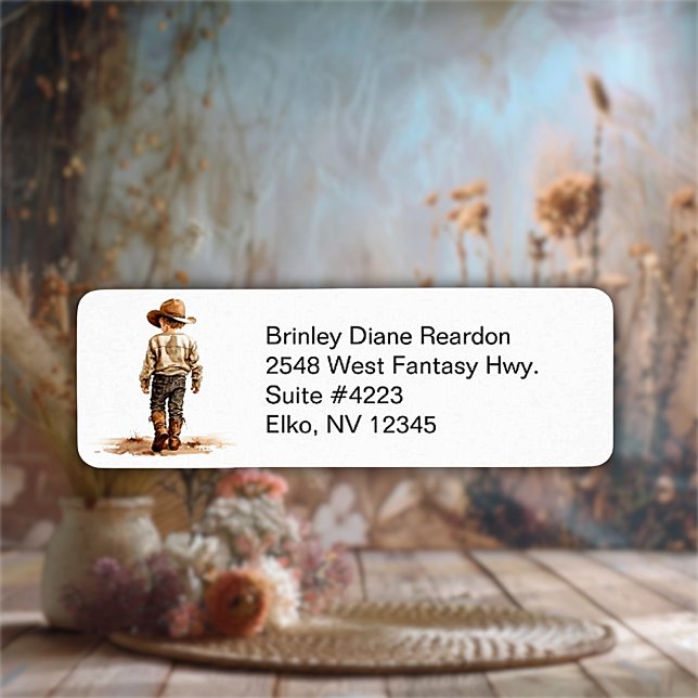 Kleiner Cowboy-Rücksendeaufkleber (Von Creator hochgeladen)