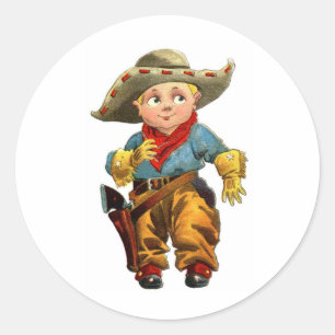 Kleiner Cowboy Runder Aufkleber