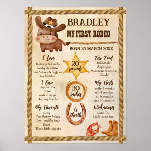 Kleiner Cowboy süßes Baby-Pferd in einem Hut Meile Poster