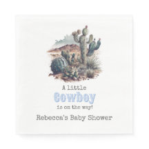 Kleiner Cowboy Western Blue Boy Baby Duschdekor