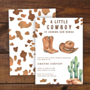 Kleiner Cowboy Western Rodeo Baby Shower Einladung