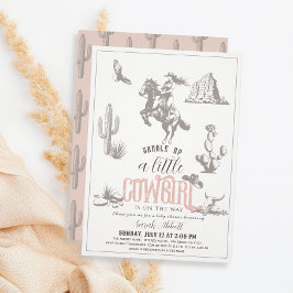 Kleiner Cowgirl Western Pink Girl Babydusche Einladung